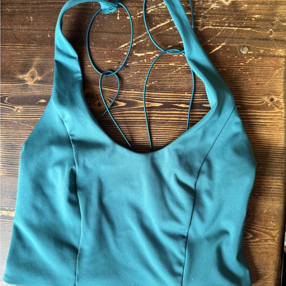 FP Movement by Free People Green Backless Crop Tank